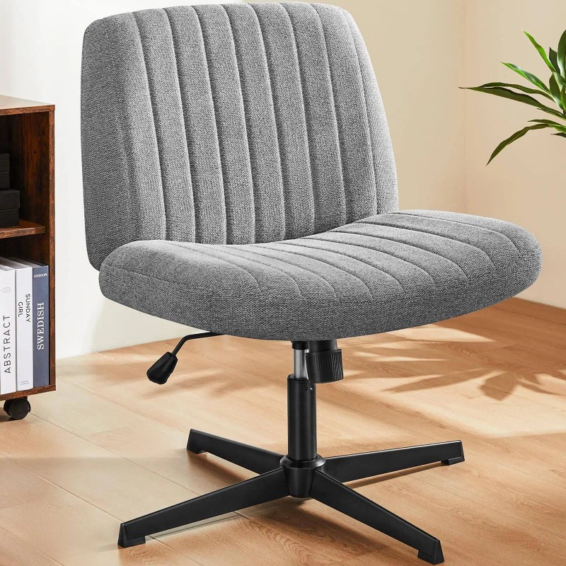 Adjustable Swivel Wide Desk Armless Cross-Legged Rocking Chair for Office