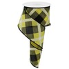 Expressions Plaid Canvas Wired Edge Ribbon, 10 Yards (Yellow, Black,