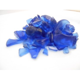 1 Lb (2 Cups) Blue Colored Decor Glass Pieces for Beach Crafts, Mosaic, Vase Filling and Table Scatter