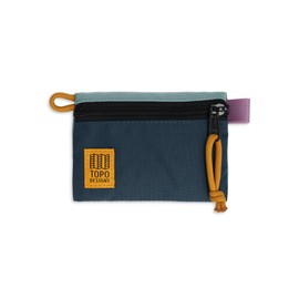 Topo Designs Accessory Bags, Travel Organizer Accessories for Smaller Items, Durable Storage Pouch, 3 Sizes, Fully Lined Pack Cloth (Micro, Sage/Pond Blue)
