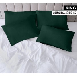 Utopia Bedding King Pillow Cases - 4 Pack - Envelope Closure - Soft Brushed Microfiber Fabric - Shrinkage and Fade Resistant Pillow Covers King Size 20 X 40 Inches (King, Emerald)