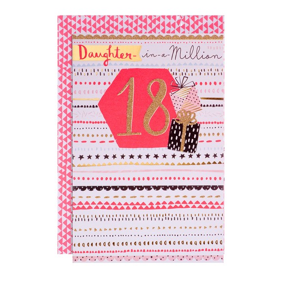Hallmark 18th Birthday Card For Daughter - Contemporary Patterned Design
