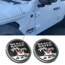 Unbranded 2x 3D Metal Beach Rated 4X4 Fender Badge Off Road Automotive Emblem