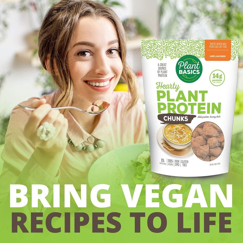 Plant Basics - Hearty Plant Protein - Unflavored Chunks, 6