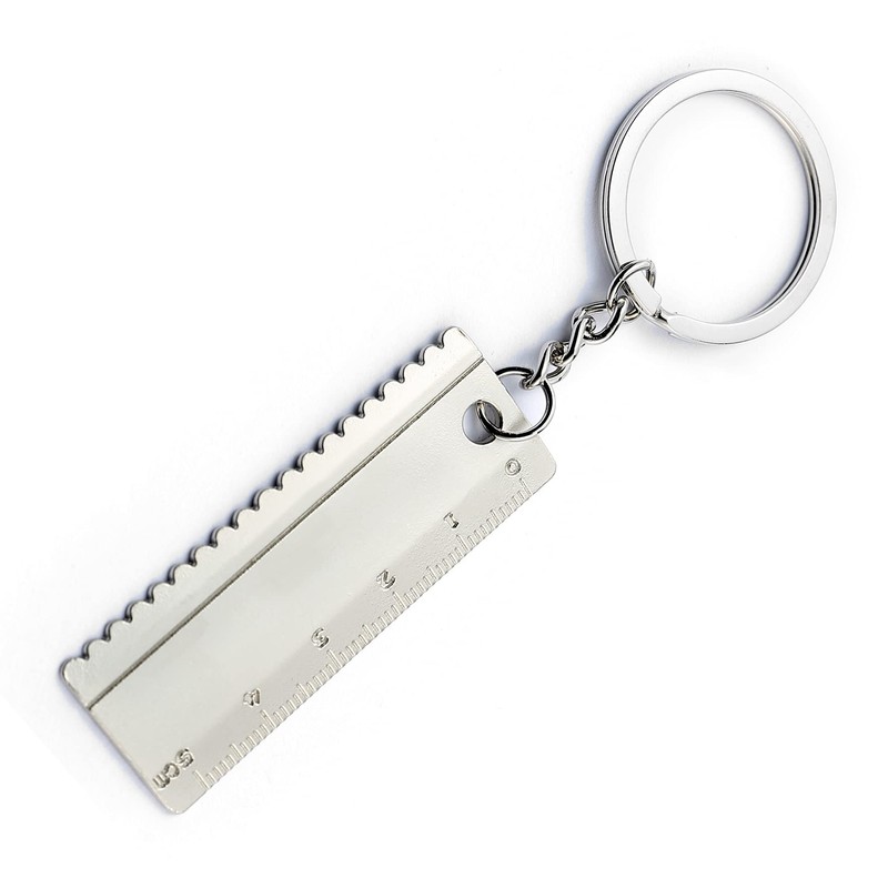 Komonee Work Tools Ruler Metal Keychains Labourer Apparatus Key Rings