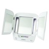 JERDON Modern Tri-Fold Makeup Mirror with Lights - Vanity Mirror