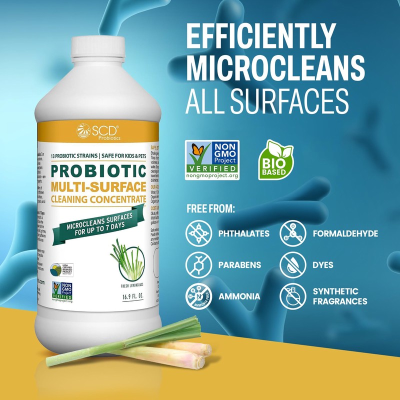 USDA Biobased Probiotic Cleaner, Microcleans Surfaces for Up to 7
