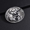 MUSVIKY Antique Silver Double Deer Wild Life Western Oval Belt
