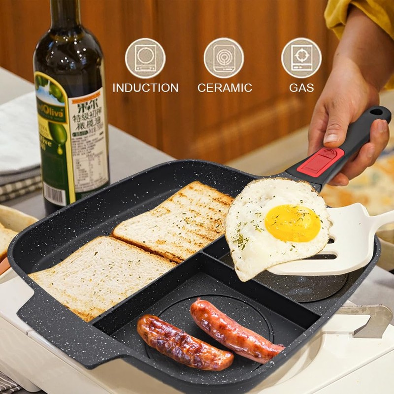 Bobikuke 3 in 1 Grill Pan for Stove Tops with