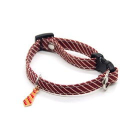 Cat Collar Bells Korean Style high-Looking Kitten pet tie tie Decorative Lettering Anti-Lost Collar (Red, S)