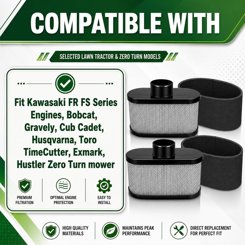 11013-0752 FR691V Air Filter Compatible with Kawasaki FR651V FR730V 6
