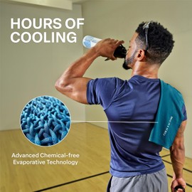 COLD FACTOR Instant Cooling Towel (Blue) | UPF 50+ & Reflective Safety | Moisture Wicking | Chemical-Free Evaporative Cooling |2 Hours of Cooling Comfort