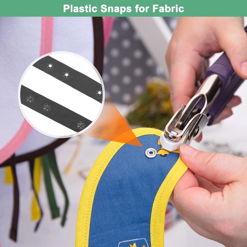 M METERXITY Plastic Snap Buttons, 2 Yards Plastic Snaps, Polyester