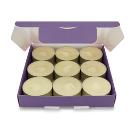 Wild Ethos Scented Tea Lights - Natural Wax - Long Lasting & Blended Natural Essential Oils - Pack of 9 - Made in The UK - Select Your Scent (Geranium Leaf)