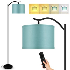 BoostArea Floor Lamp for Living Room,Arc Floor Lamp Remote Control,Stepless Dimmable Brightness & Colors Temperature 2700k-6500k,Foot Switch,Modern Standing Lamp for Bedroom Study Room Office,Green
