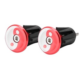Dilwe Bike Handlebar End Plug, Aluminum Alloy Handle Bar Cap Stoppers with Wrench for Bicycle Accessory(Red)