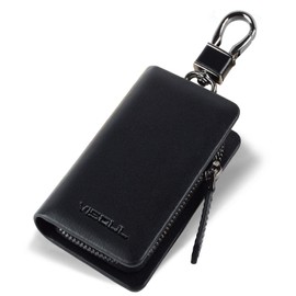 Visoul® Men's Smart Key Case, Genuine Italian Leather, Key Cover, Keychain, Cowhide, Car Key Case - black -