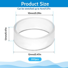 200 Pieces 0.5 Inch Small Elastic Silicone Rubber Bands Clear Strong Rubberbands Heavy Round Siliconebands for Wire Cord Cable Wrapping, Bundle