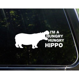 Sign Depot I'm A Hungry Hungry Hippo!- 8-3/4" x 3-1/4" - Vinyl Die Cut Decal/Bumper Sticker for Windows, Cars, Trucks, Laptops, Etc.