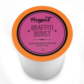 Prospect Tea Co. Pomegranate White Tea Pods Compatible with K Cup Brewers Including 2.0, Graffiti Burst, 40 count