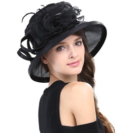 Janey&Rubbins Women Derby Horse Racing Fascinators Derby Church Tea Party Topper Hat (Black)
