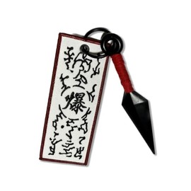 Generic Anime Paper Seal Embroidered Keychain Jet Tag - Unique Handcrafted Accessory for Keys, Bags, and Gifts, 5,7, Black