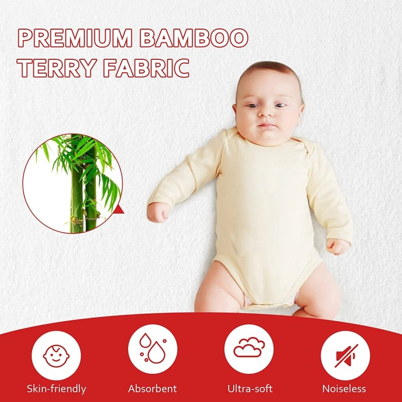 Moonsea 4-Pack Crib Sheet Set Bamboo Viscose Waterproof Crib Mattress