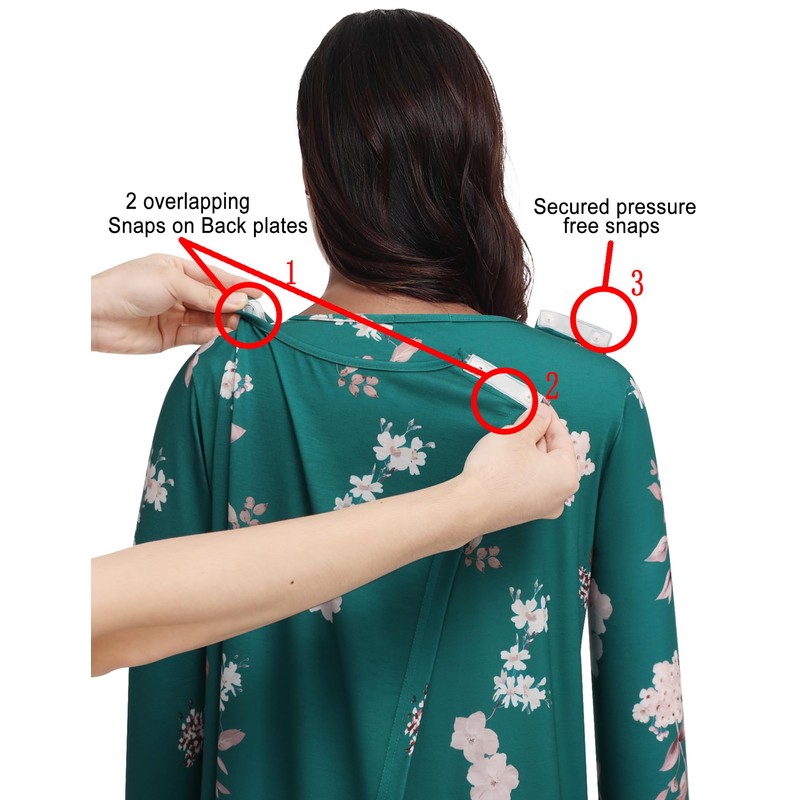 Deyeek Women's Adaptive Open Back Elderly Nightgowns for Women -