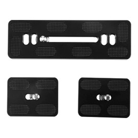 Aupoko Universal Quick Release Plate, 50 mm + 120 mm Plate, Pack of 3, PU50 & PU120 Quick Release Plate, Tripod Quick Release Plate Adapter with 1/4 Inch Camera Screw, Compatible with Arca Swiss DSLR