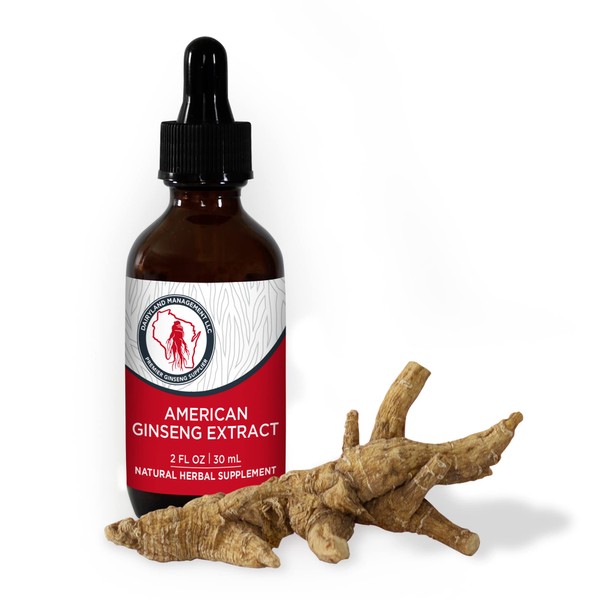 Dairyland Management LLC Ginseng Extract - 2 Fl oz Bottle of White Ginseng Extract for Immune Support - Authentic American Ginseng Extract - Non-GMO, Gluten Free - Use This Herbal Supplement Daily