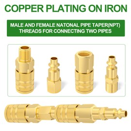 TAISHER Air Hose Fittings, 1/4''NPT Quick Connect Air Coupler and Plug Kit, I/M Type, 14 PCS Air Compressor Accessories Fittings