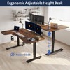 59'' L Shaped Electric Height Adjustable Standing Desk, Sit to