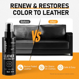 aididan Leather Recoloring Balm, 8.5oz Furniture Color Restorer & Paint, Color Renewal & Scratch Repair for Couches, Vinyl and Car Seats (Black)