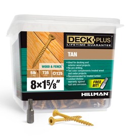 Deck Plus Deck Plus 48412 Wood Screws #8 x 1-5/8", Tan, 5lb Box