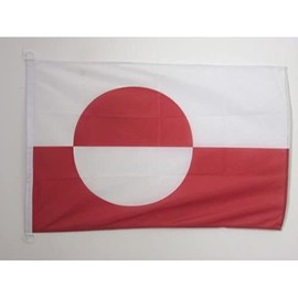 AZ FLAG GREENLAND FLAG 2' x 3' for outdoor - DENMARK - GREENLANDER FLAGS 90 x 60 cm - BANNER 2x3 ft Knitted Polyester with rings