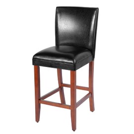 Homepop Home Decor | Classic Counter Height Bar Stools | 29 Inch Bar Stools | Decorative Home Furniture (Black) Single Pack