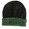 Kenneth Cole REACTION Men's Warm Winter Beanie Hat, Black/Neon Green,