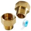 Lyeteung 2 PCS G1/2 Female to G3/8 Male Brass Thread