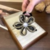 Cubic Flower Cutout Hair Claw Clip for High Ponytails Black Claw Clip 10ea