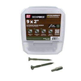 Grip-Rite GRDF2STGR5 DeckForce #9 x 2 Nano Coated Wood Screws, Green, 5lb Box