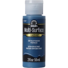 FolkArt Multi Surface Acrylic Paint, 2 oz, Blue Peacock 2 Fl Oz