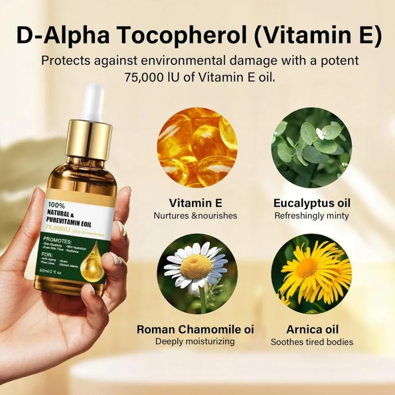 2pcs Aceite De Vitamina E Oil Para Cicatrices Y Cara