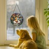 Stained Glass Window Hanging Cat Face， 7.8in Sun Catchers Panel