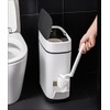 COMODID 3.7 Gallons Bathroom Trash Can and Toilet Brush Set,