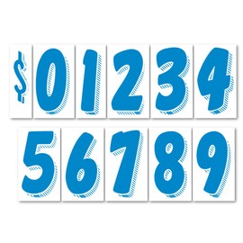 EZ Line Vinyl Decals for Cars Windshield Large Number Stickers 13 Dozen Pro Pack Dealer Supplies (Blue/White)