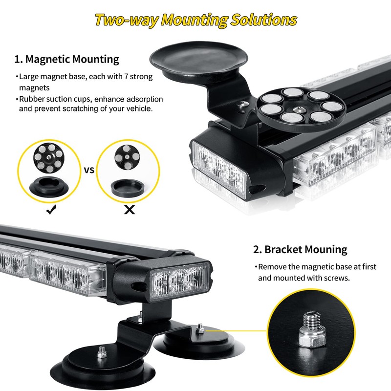 ASPL 47'' Rooftop Strobe Flashing Light Bar with 28 Strong