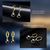 JAXXEL Black Pearl Earrings for Women,Hoop Pearl Drop Earrings 18K