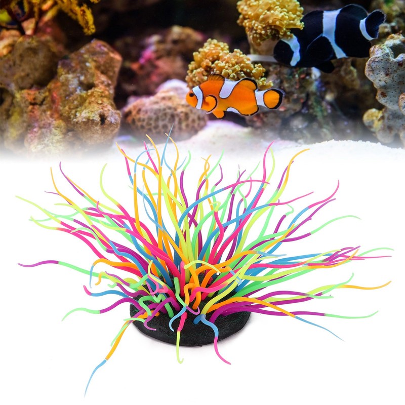 Artificial Sea Anemone Coral Soft Silicone Simulation Luminous Sea Anemone