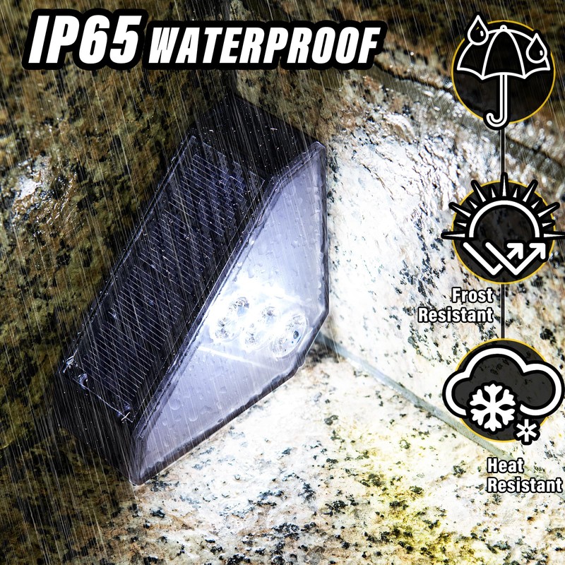 ROSHWEY Solar Step Lights for Outside, 16 Pack Solar Powered