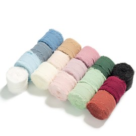 CHUQING 3 Rolls 3.8 cm x 6 m Gift Ribbon White Ribbon Wedding Festival Ribbons Women Chiffon Ribbon Decorative Ribbon for Gift Wrapping, Bouquet, Wedding Invitation, DIY Crafts